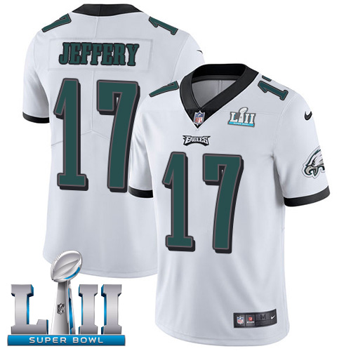 Nike Eagles #17 Alshon Jeffery White Super Bowl LII Youth Stitched NFL Vapor Untouchable Limited Jersey - Click Image to Close